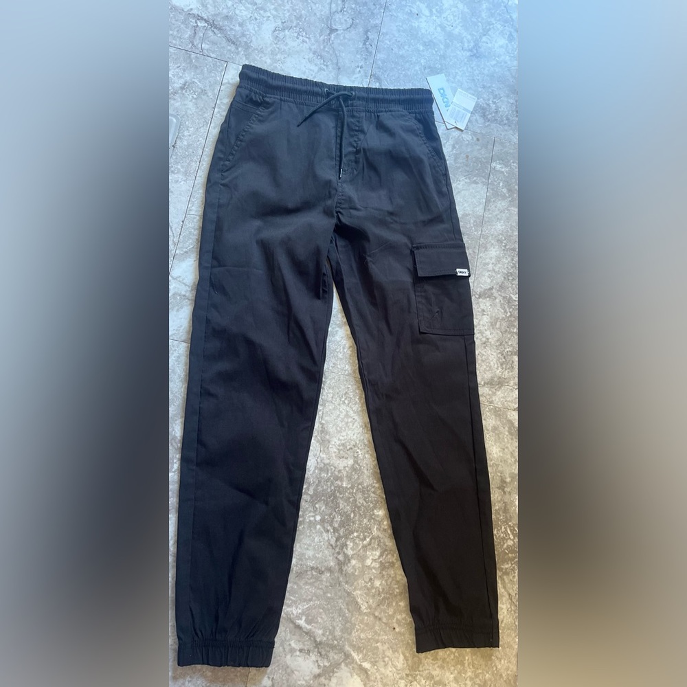 DKNY Black Boys  10/12 Casual Pants NWT Tall  pockets comfy play sport  24/33”